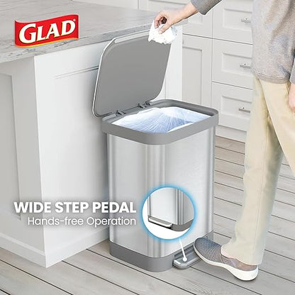 Glad Stainless Steel Step Trash Can, Series 2 - Image 4