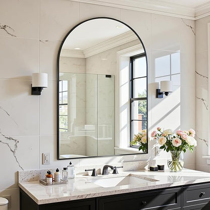 Arched Mirror 24"x36", Bathroom Mirror, Wall Mounted Vanity Mirror - Image 9