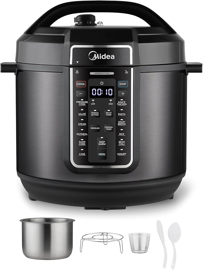 Midea 12-in-1 Electric Pressure Cooker, 8 Quarts, 12 Presets, Rice Cooker by Makeyourselfathome