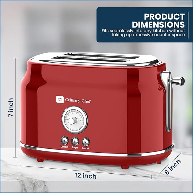 Frigidaire ETO102-WHITE, 2 Slice Toaster, Retro Style, Wide Slot - Image 3