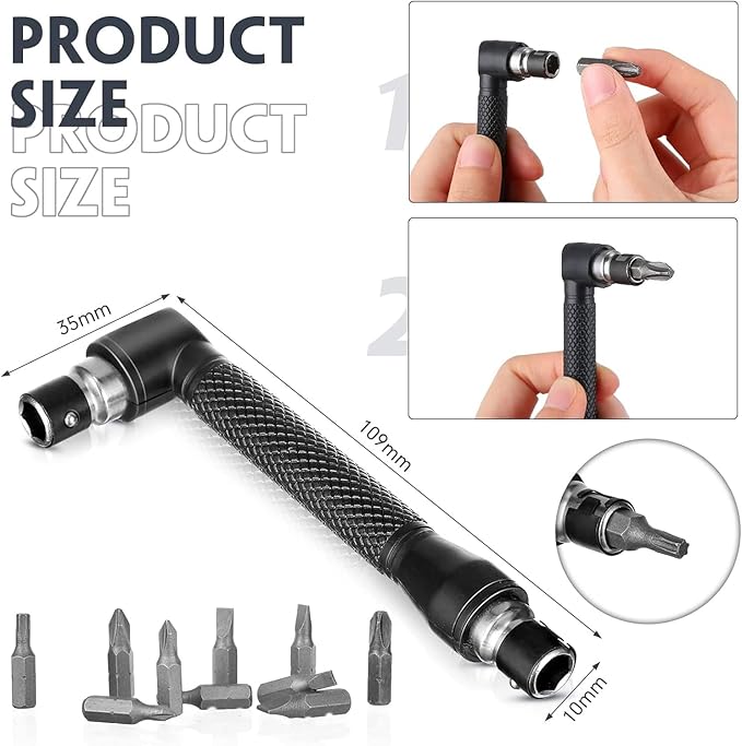 17 Pcs Flexible Drill Bit Extension 105 Degree Right Angle Drill Adapter - Image 4
