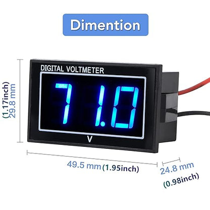 SUPNOVA Waterproof Voltmeter 12V 24V 36V 48V 60V 72V 96V, LED Digital Display - Image 5