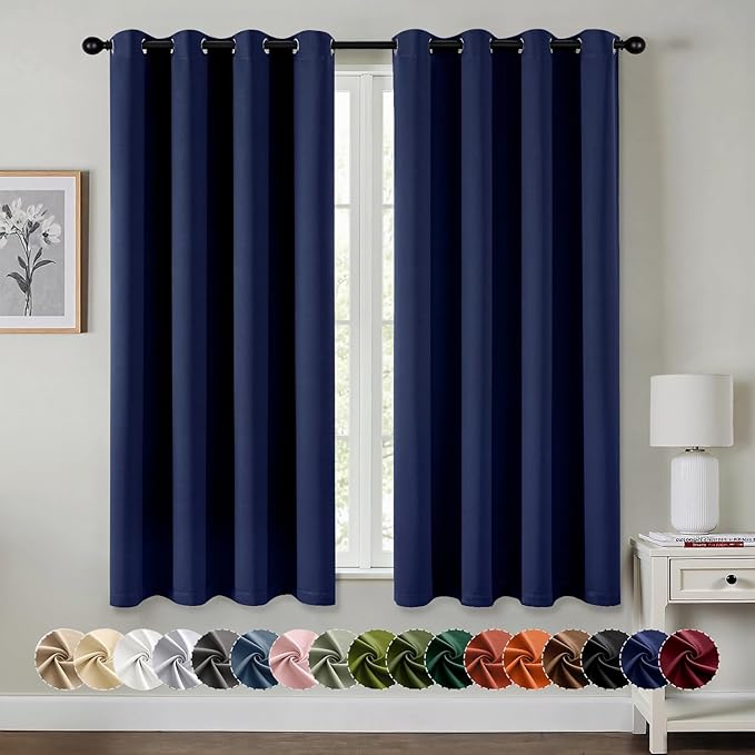 MIULEE Navy Blue Blackout Curtains by MIULEE