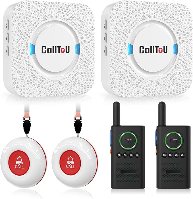 CallToU Caregiver Pager Wireless Alert Button Home Intercom System Long Range 2 by CallToU