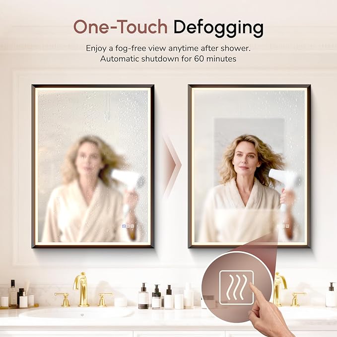 USHOWER 36X24 LED Bathroom Mirror - Image 4
