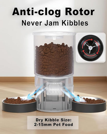 Automatic Cat Feeder for 2 Cats, 4.2L Programmable 1-6 Meals Portion Control - Image 5