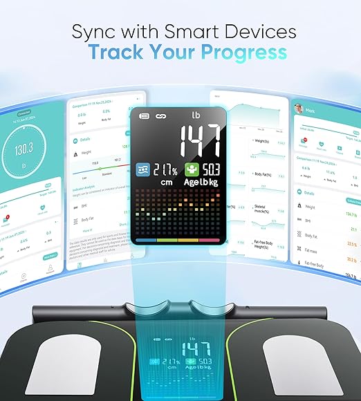 Digital Scales for Body Weight, 8-Electrode Smart Bathroom Weight Scale - Image 4