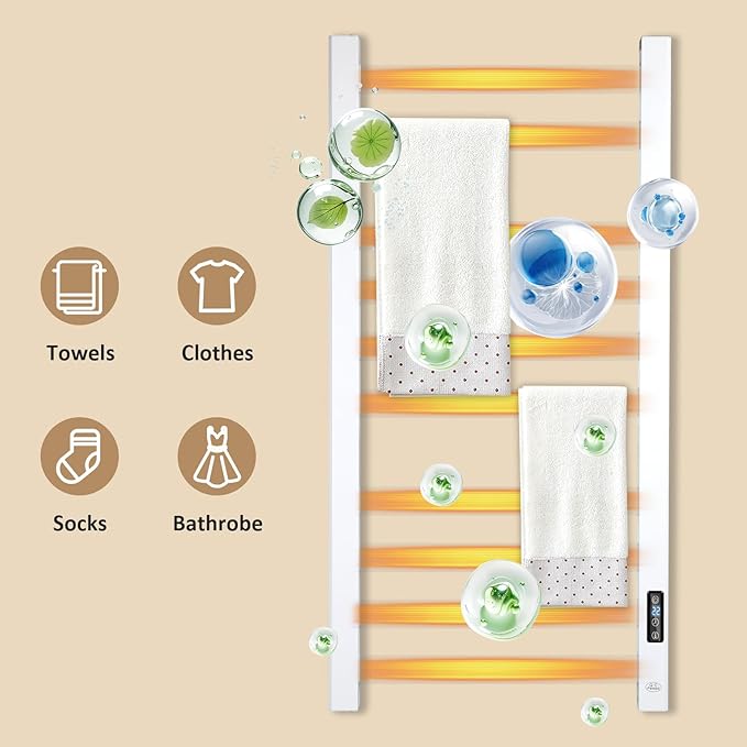 Heated Towel Rack for Bathroom Towel Warmer Racks Wall Mounted - Image 4