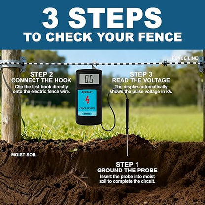 allsun Digital Electric Fence Voltage Tester and Fault Farm Finder, Fence - Image 5