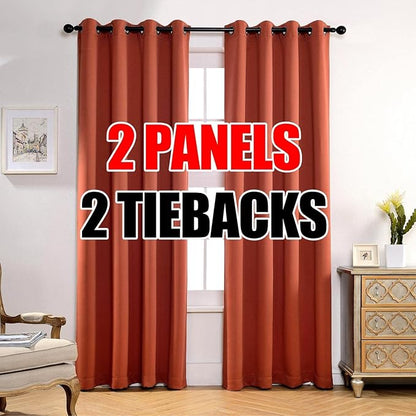 MIUCO Room Darkening Thermal Insulated Grommet Window Blackout Curtains Panels by MIUCO