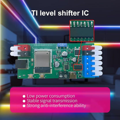 ESP32 WLED LED Strip Light Controller 4 Channel Output 15A Fuse Link Level - Image 5