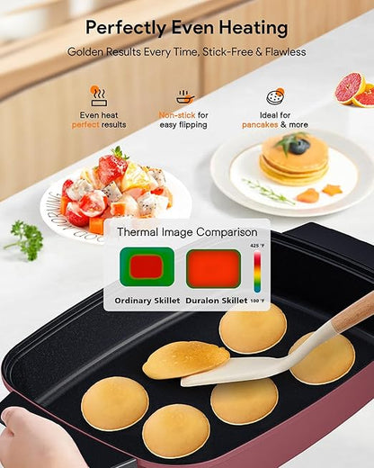 Nuwave Medley XL Digital Electric Skillet, Family Size Griddle w/Glass Lid - Image 10