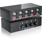 3.5mm Aux + RCA L/R Audio Switch Box 4 in 1 Out Bidirectional, BolAAzuL Stereo by BolAAzuL