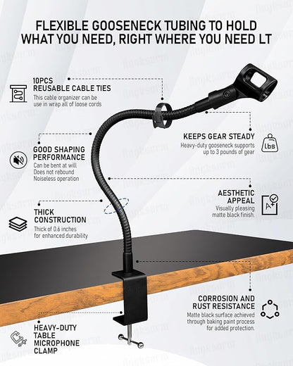 13-INCHS Flexible Gooseneck Microphone Stand - Image 3