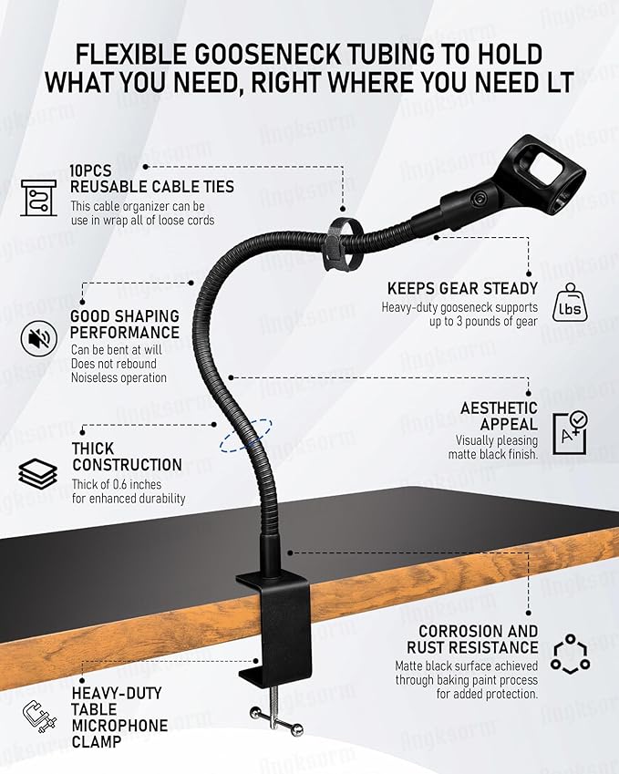 24-INCHS Flexible Gooseneck Microphone Stand - Image 3