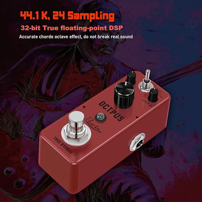 Rowin Polyphonic Octave Guitar Effects Pedal Pure Octopus Digital Mini Single - Image 3