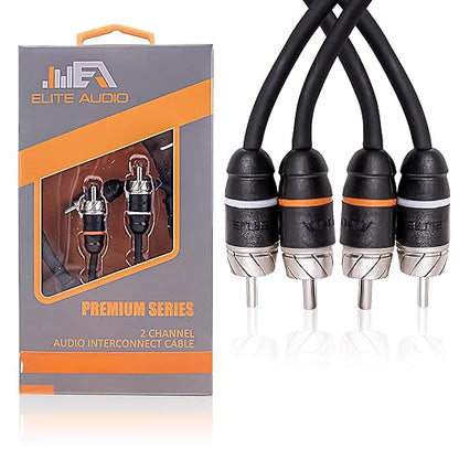 Elite Audio Premium Series 1.5ft. 2-Channel Car Audio RCA Short Cable – Double by EliteAudio