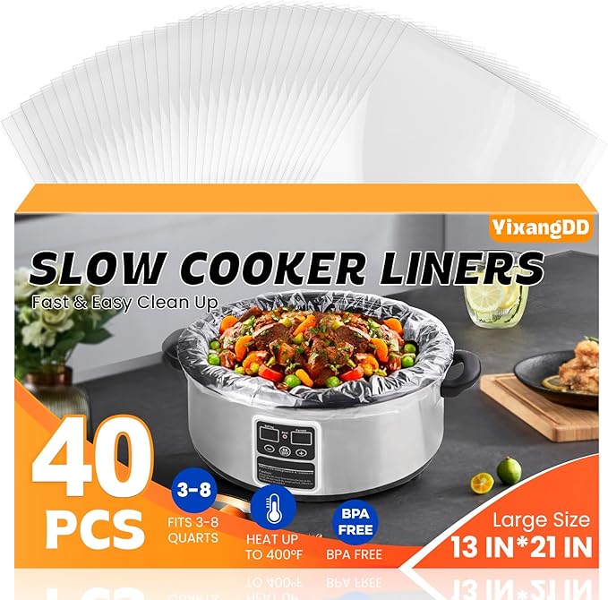 40 Pack Slow Cooker Liners, Large Size 13"x 21" Cooking Bags Disposable Pot by YixangDD
