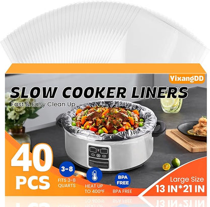 40 Pack Slow Cooker Liners, Large Size 13"x 21" Cooking Bags Disposable Pot by YixangDD