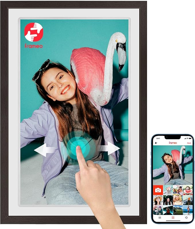 FRAMEO 21.5 inch Large Digital Photo Frame Touch Screen 32GB WiFi Smart Picture by YENOCK