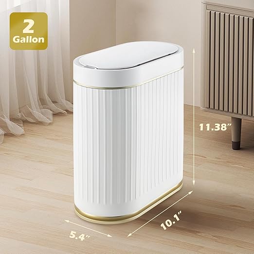 Bathroom Trash Can with Lid Automatic 2 Gallon Motion Sensor Garbage Bin - Image 2