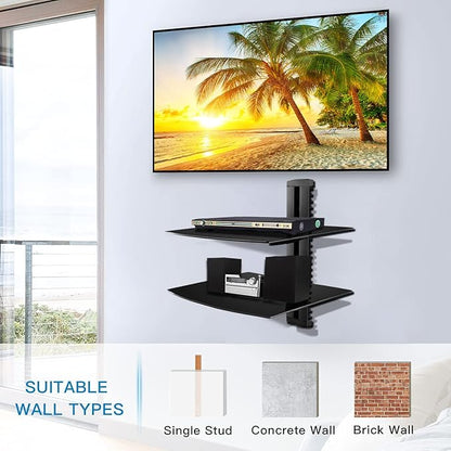 Suptek Glass Floating Shelves, TV Wall Mount - Image 4