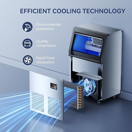 Coolski 150 lbs/24H Commercial Ice Maker Machine, 45 Cubes/6mins, 35 lbs Ice - Image 8
