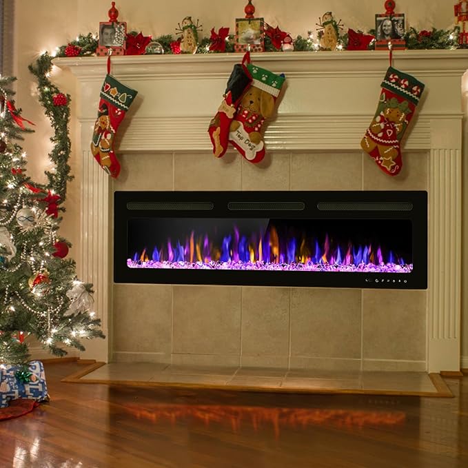 68" Electric Fireplace Wall Mounted and Recessed - Image 6