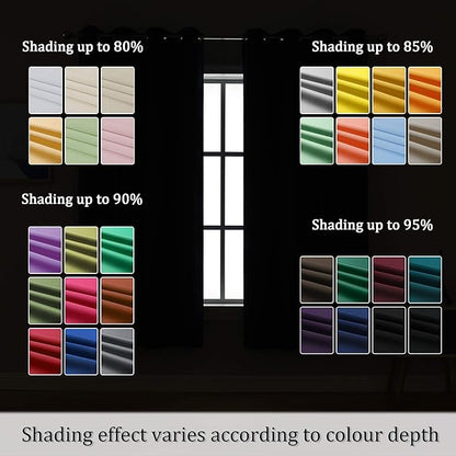 DUALIFE Desert Mist Yellow Solid Curtains 96 Inch Length Blackout Curtain Panels - Image 7