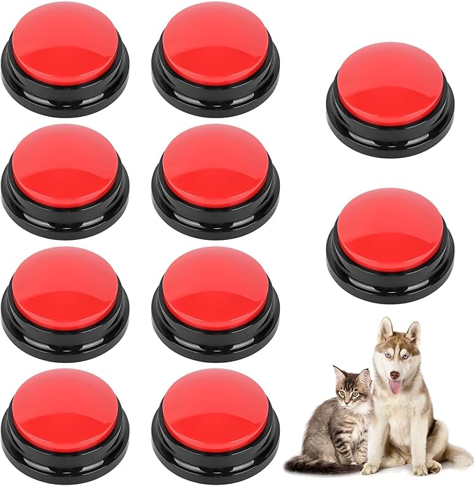 10 PCS Red Voice Recording Buttons by zzhxkjhky