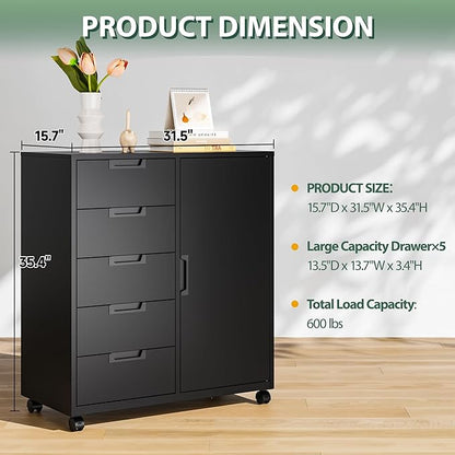 MIIIKO 5 Drawer Storage Cabinet - Image 3
