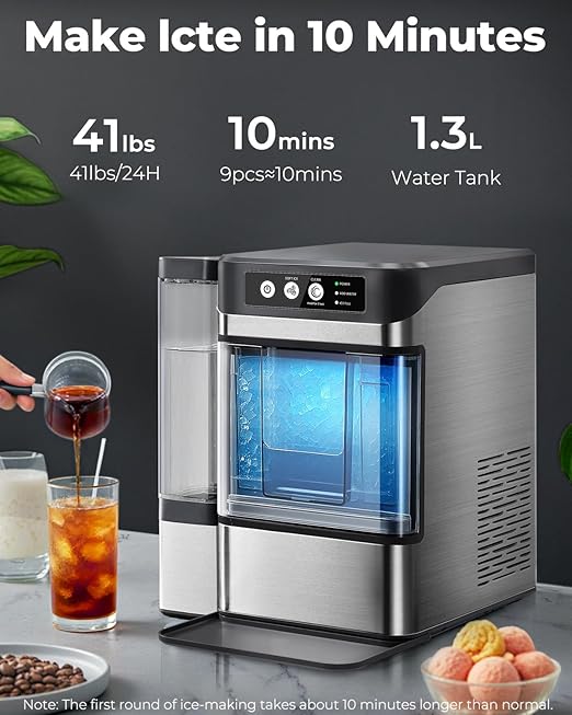 Nugget Ice Maker Countertop, Chewable Pellet Ice Machine, Portable Ice Machine - Image 2