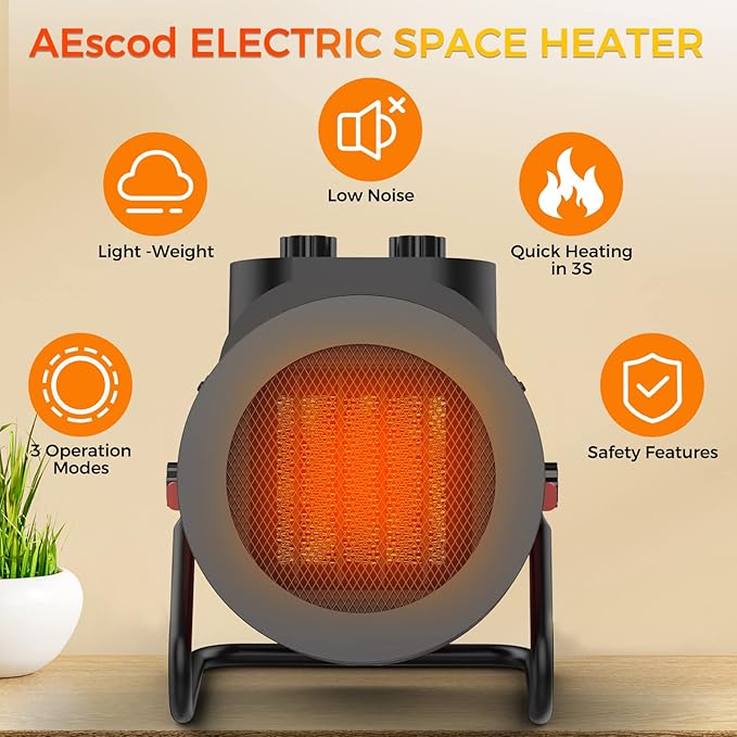Space Heaters for Indoor Use, 1500W PTC Electric Heater - Image 5