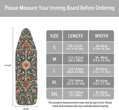 ZCFYGDX Vintage Flower Print 15 x 48 Ironing Board Covers Nylon Buckle Straps - Image 6