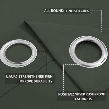 Easy-Going Blackout Curtains for Bedroom, Solid Thermal Insulated Grommet and - Image 4