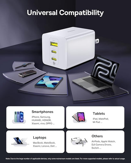 Baseus 100W USB C Charger Block, 3-Port Foldable Compact PPS Wall Charger - Image 6