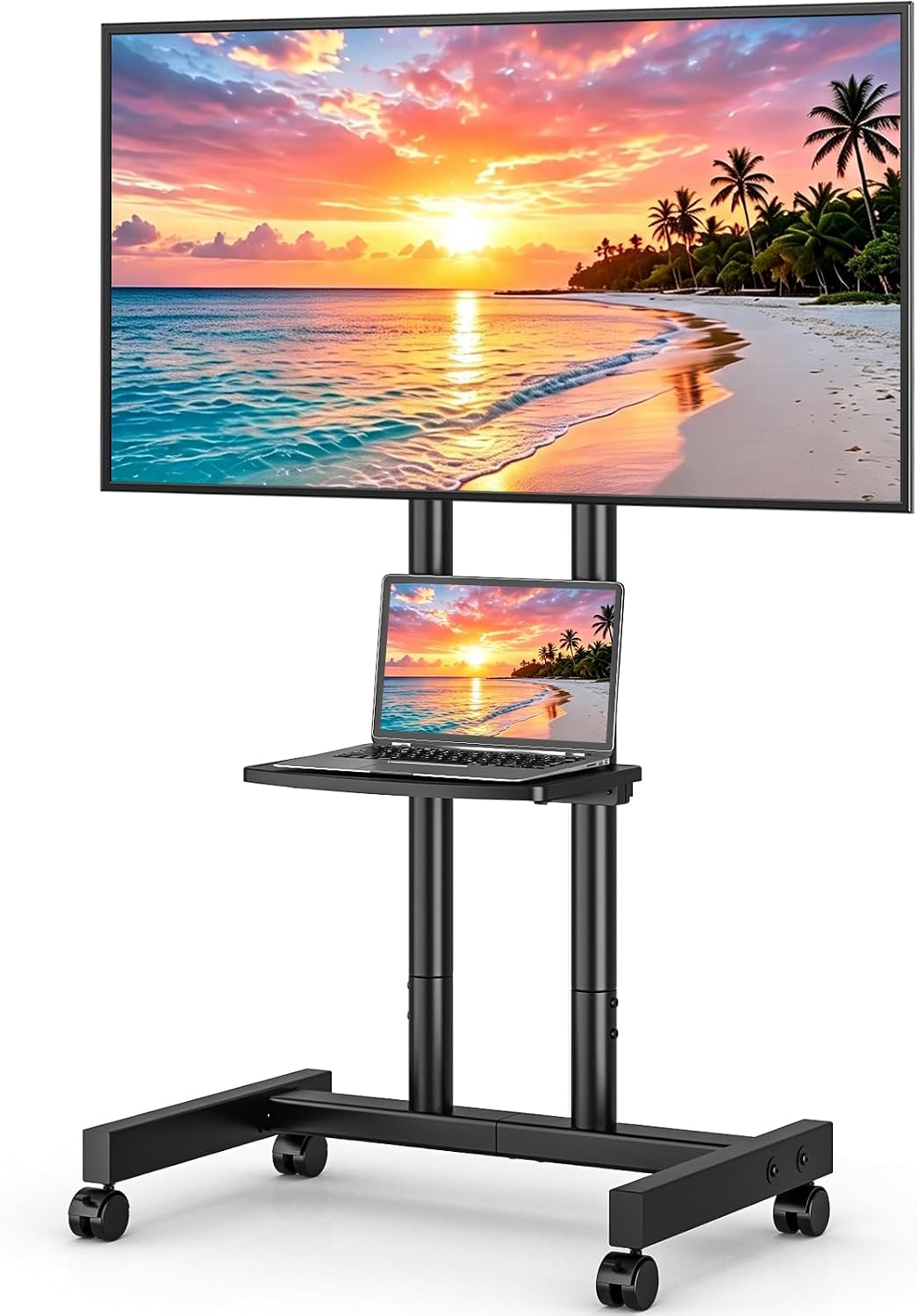 Heavy Duty Rolling TV Stand for 27-80 inch TVs up to 99 lbs