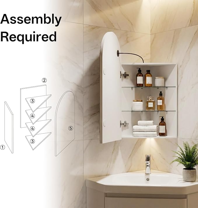 LED Corner Medicine Cabinet - Image 9