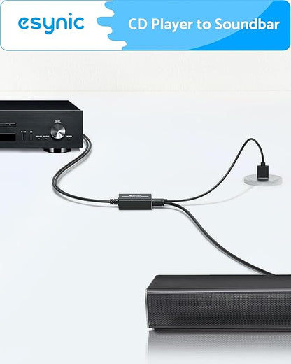eSynic RCA to Optical Audio Converter-7ft Cable Long-Only from RCA to SPDIF - Image 6