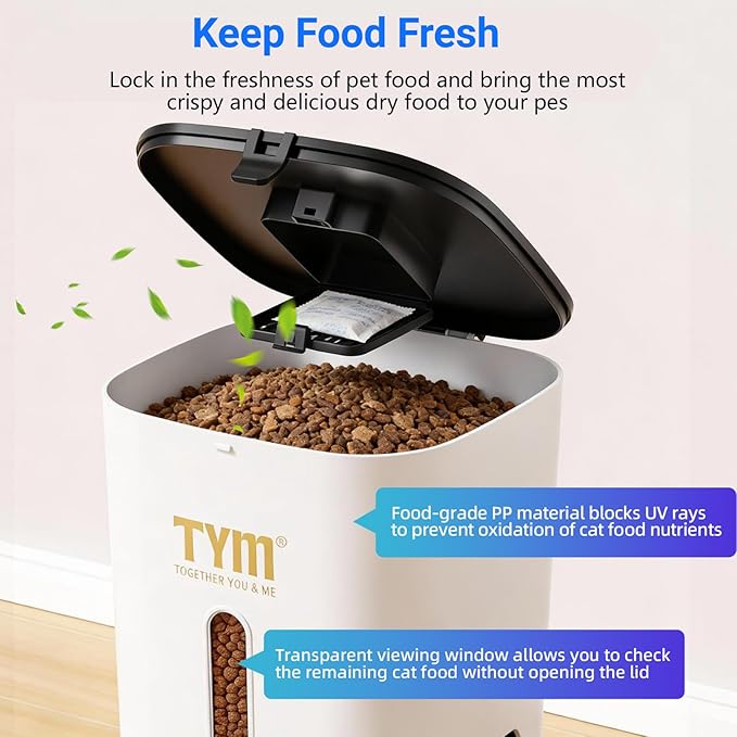 TYM Dual Automatic Cat Feeder for 2 Cats, 7L WiFi Cat Food Dispenser - Image 6