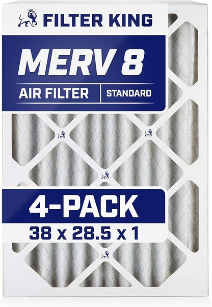 Filter King 38x28.5x1 Air Filter | 4-PACK | MERV 8 HVAC Pleated A/C Furnace by FilterKing
