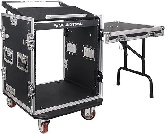Sound Town Enhanced 1/2" Plywood 12U PA DJ Rack/Road Case by SOUNDTOWN
