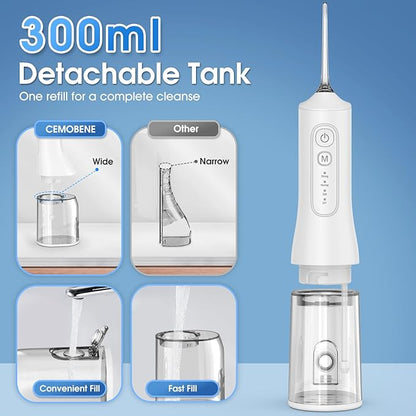 Water Flosser, Rechargeable 300ML IPX7 Waterproof Cordless Portable Oral - Image 8