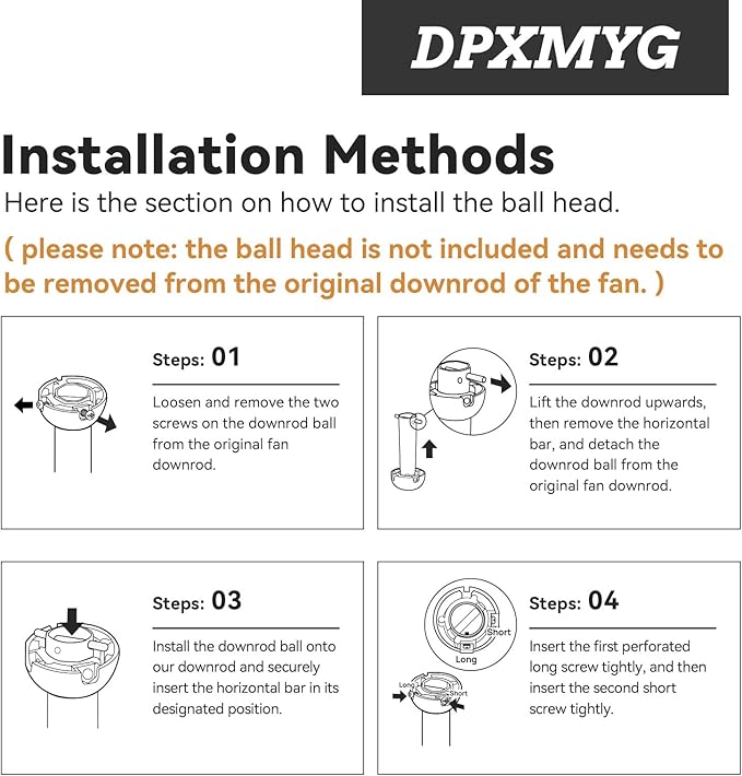 DPXMYG 16 inch Ceiling Fan Downrod - Image 7