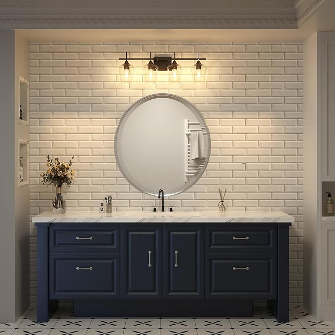 VONLUCE Bathroom Vanity Light, 4 Light Bathroom Light Fixture Over Mirror - Image 7
