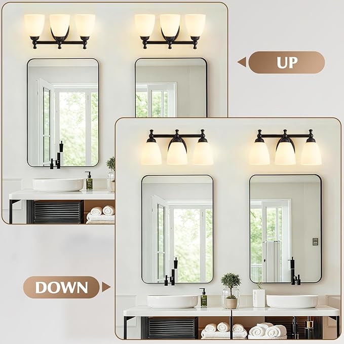 EJIAXIN Vanity Lights for Bathroom, 3-Light Modern Vanity Light Over Mirror - Image 4