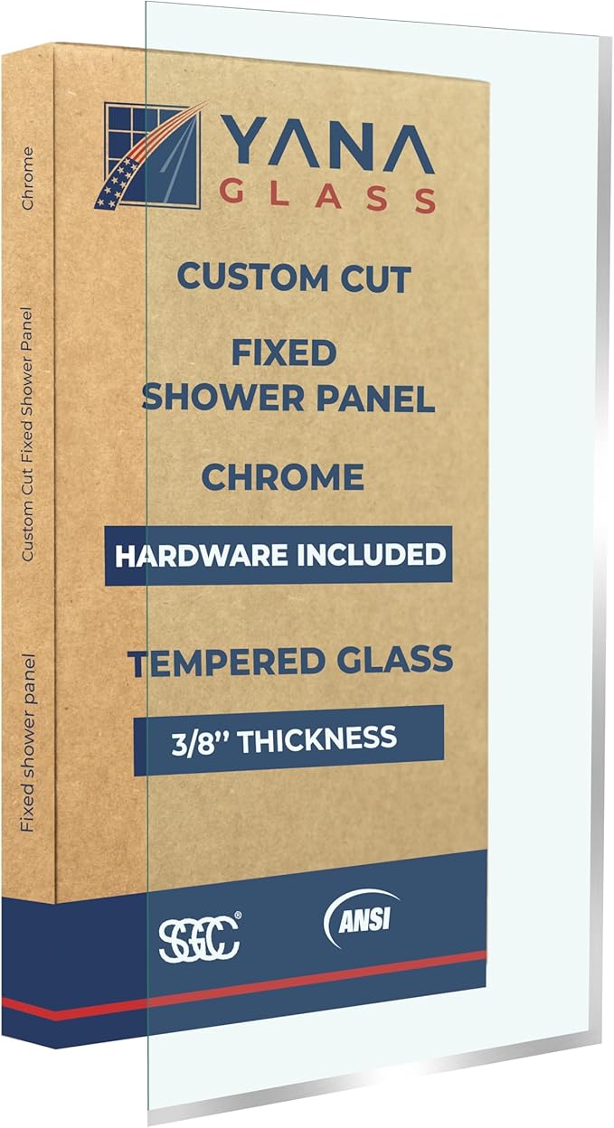 Custom Cut to Size 3/8" Shower Glass Panel by Unknown