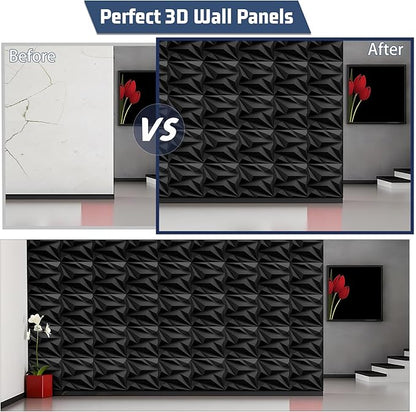 20 Pack 3D Textured Wall Panels – 12x12'' PVC Wall Coverings – Easy Install - Image 2