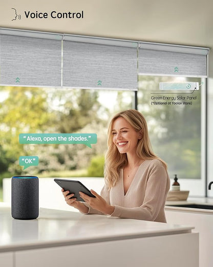 Yoolax Motorized Blinds with Remote, Automatic Window Shades Work with Alexa - Image 2
