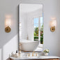 CILIBER Frameless Mirror, 24x48 Beveled Bathroom Mirror Rounded Corner by CILIBER